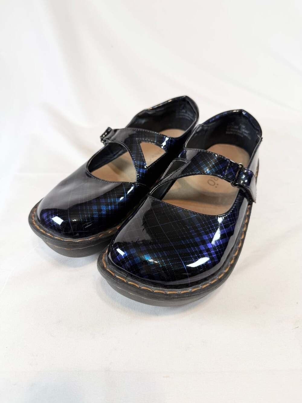 Ingaro Dinah Mary Jane Shoes Size 7.5 Blue Plaid Whimsigoth Balletcore Witchy Go
